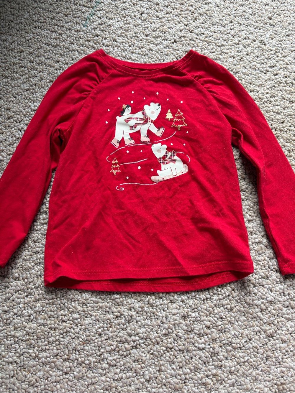 Garanimals Red Long-Sleeve Polar Bear Graphic Tee